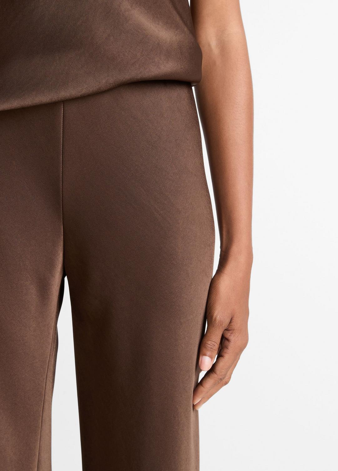 Colette High-Rise Fluid Satin Bias Pant in Trousers - ESPRESSO