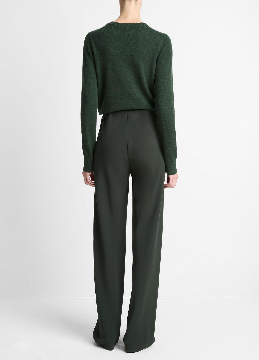 Colette High-Rise Crepe Bias Pant in Trousers - VERDE