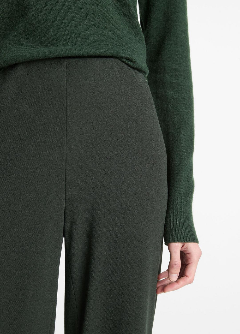 Colette High-Rise Crepe Bias Pant in Trousers - VERDE