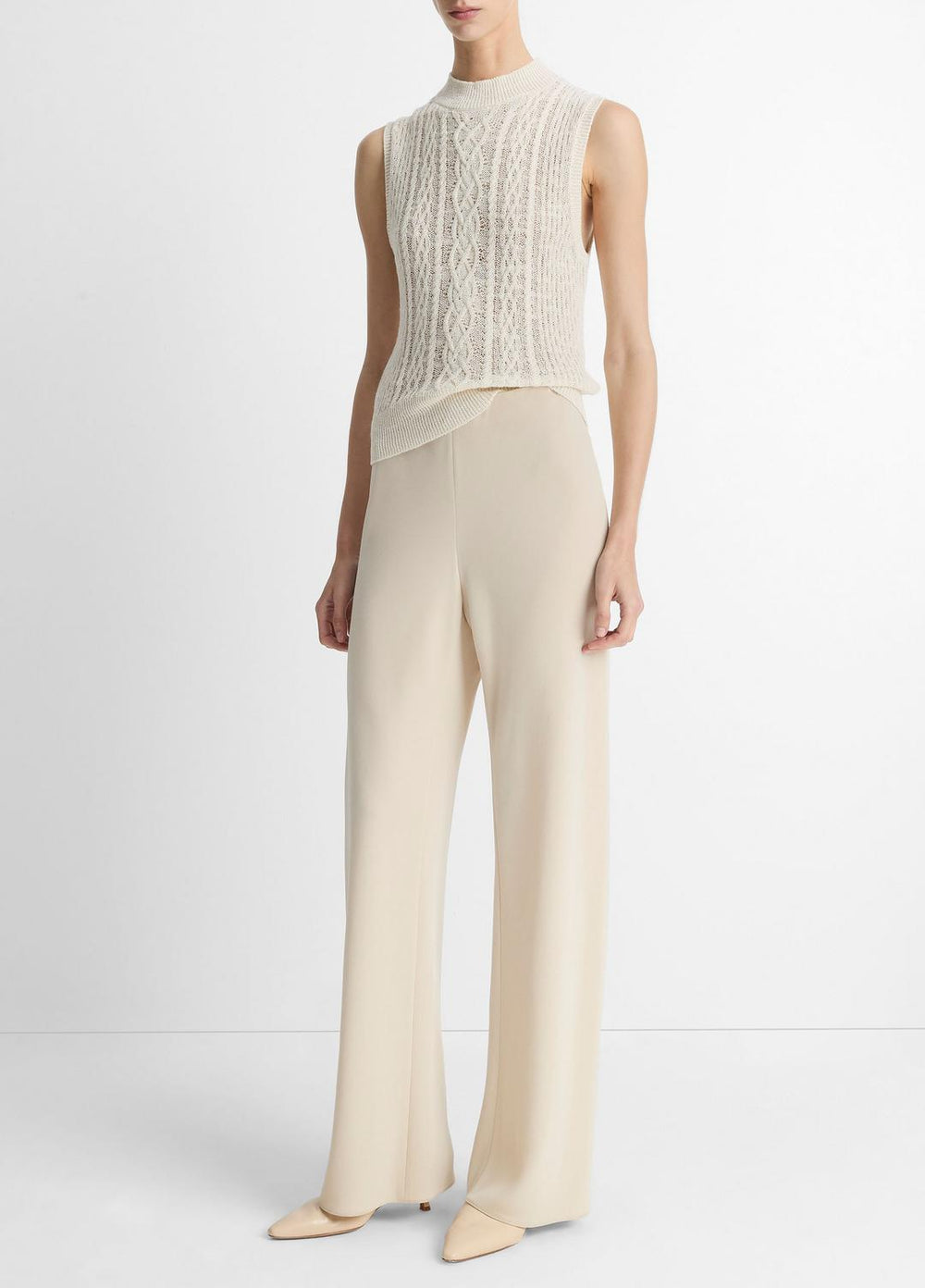 Colette High-Rise Crepe Bias Pant in Trousers - SHELL