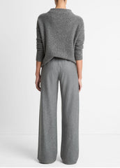 Italian Wool-Blend High-Waist Bias Pant in Trousers - MEDIUM HEATHER GREY