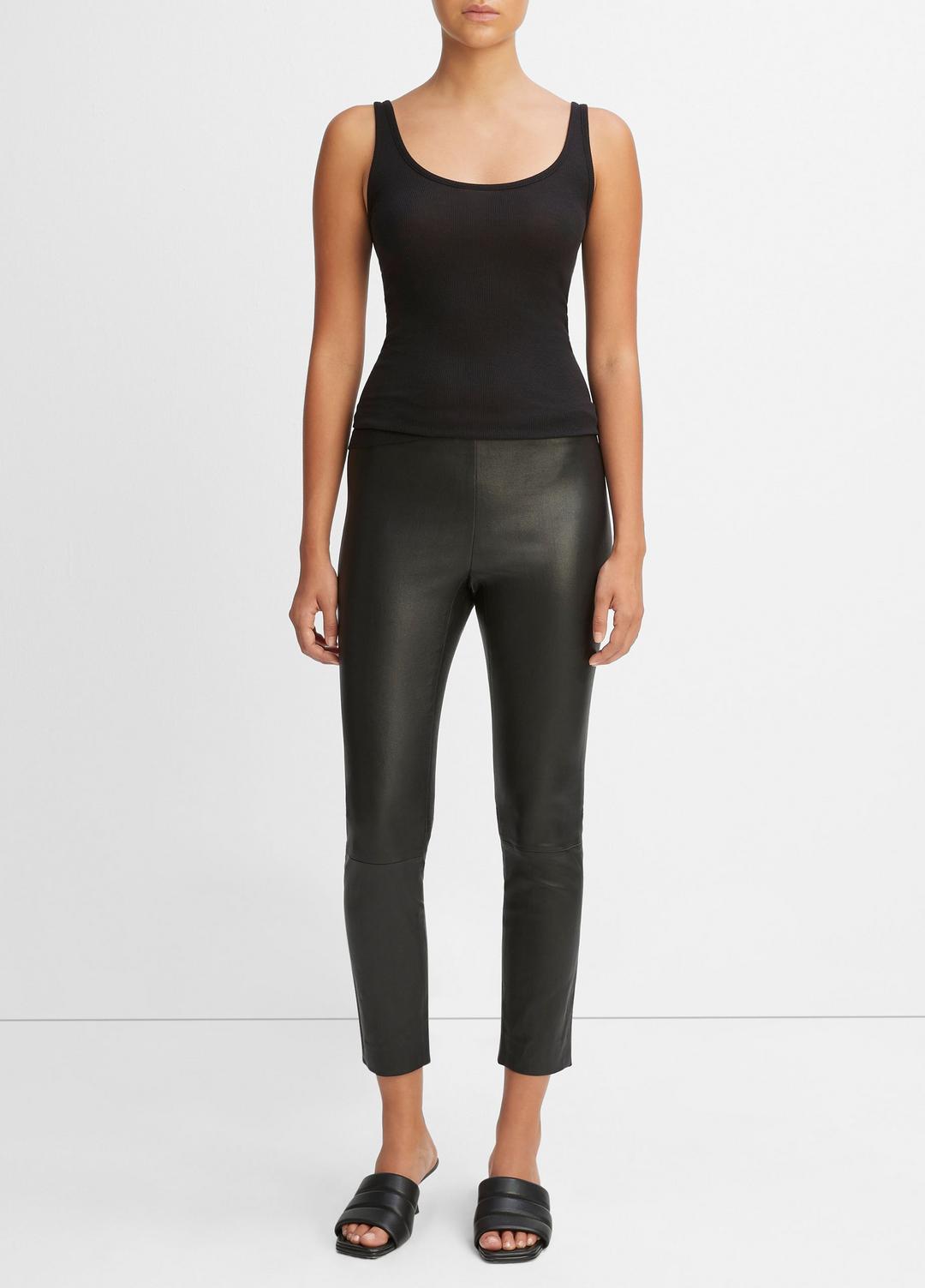 Leather Legging in Leggings - BLACK
