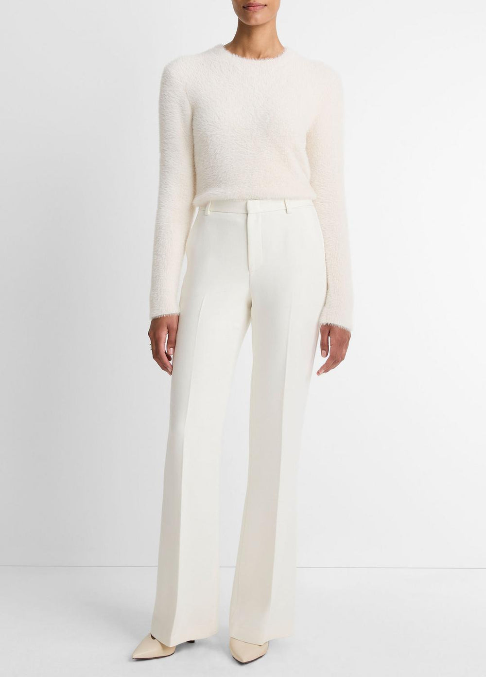 Sculptural Flare Trouser in Trousers - OFF WHITE
