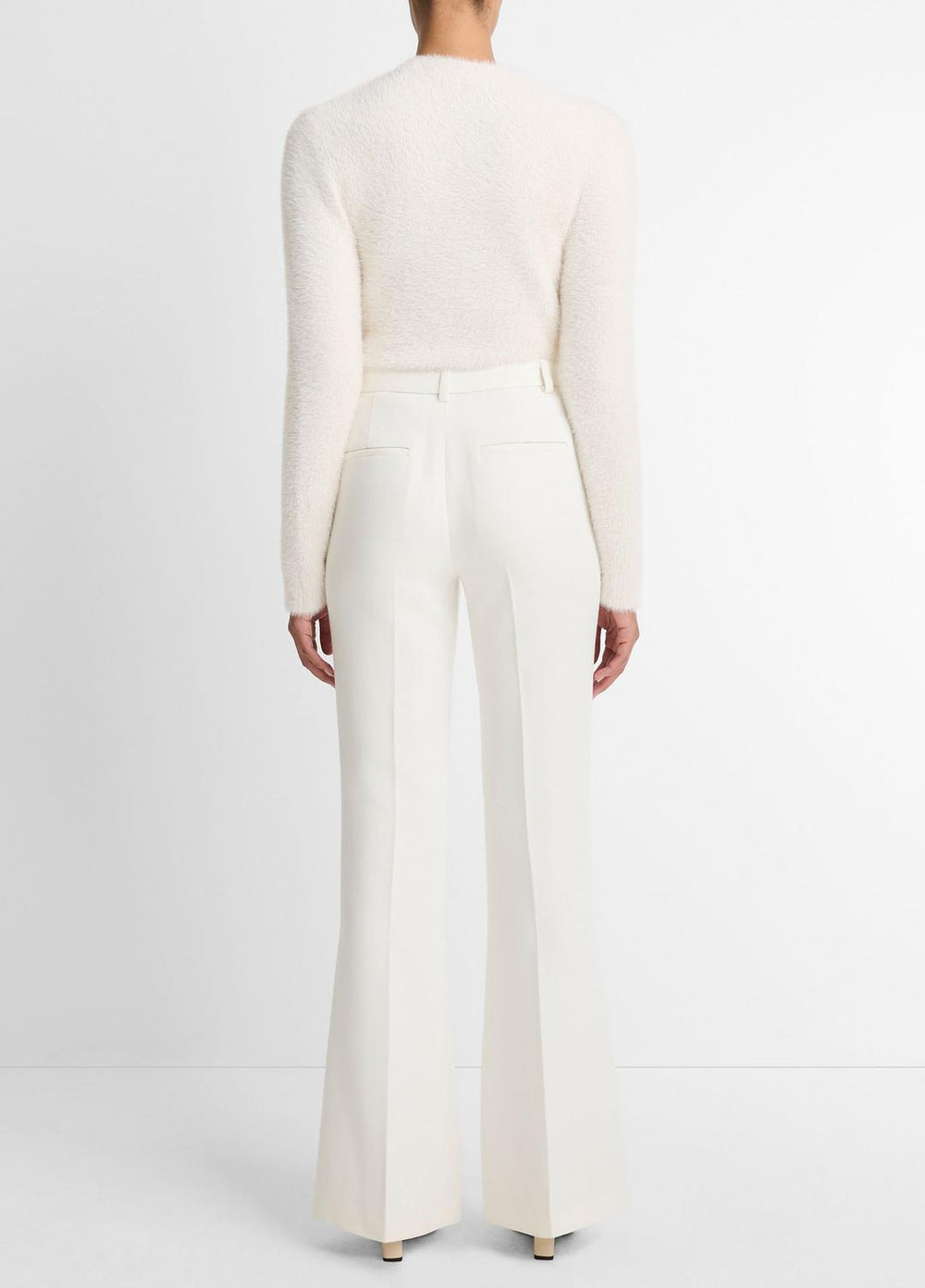 Sculptural Flare Trouser in Trousers - OFF WHITE