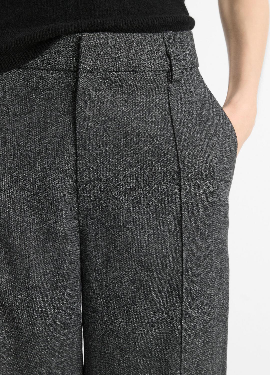 Italian Jaspe Pintuck High-Waist Wide-Leg Pant in Wide Leg - MEDIUM HEATHER GREY