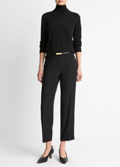 Crepe Tapered Pull-On Pant in Trousers - BLACK
