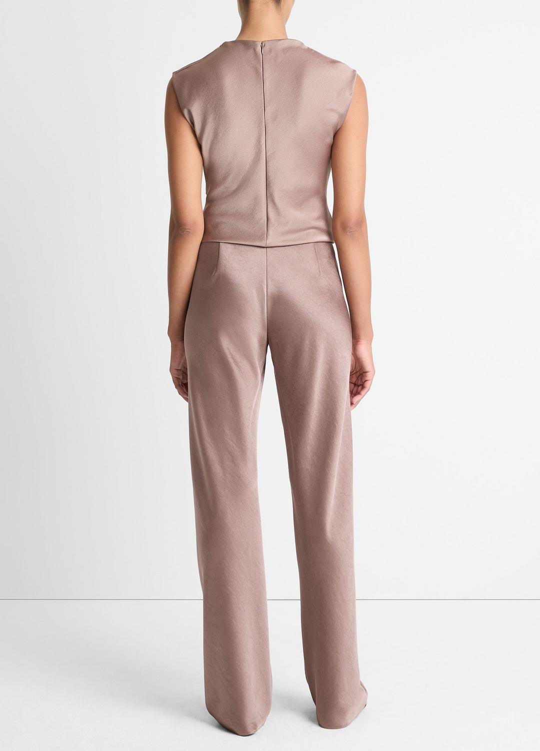 Colette High-Rise Fluid Satin Bias Pant in Trousers - MAUVE LILAC