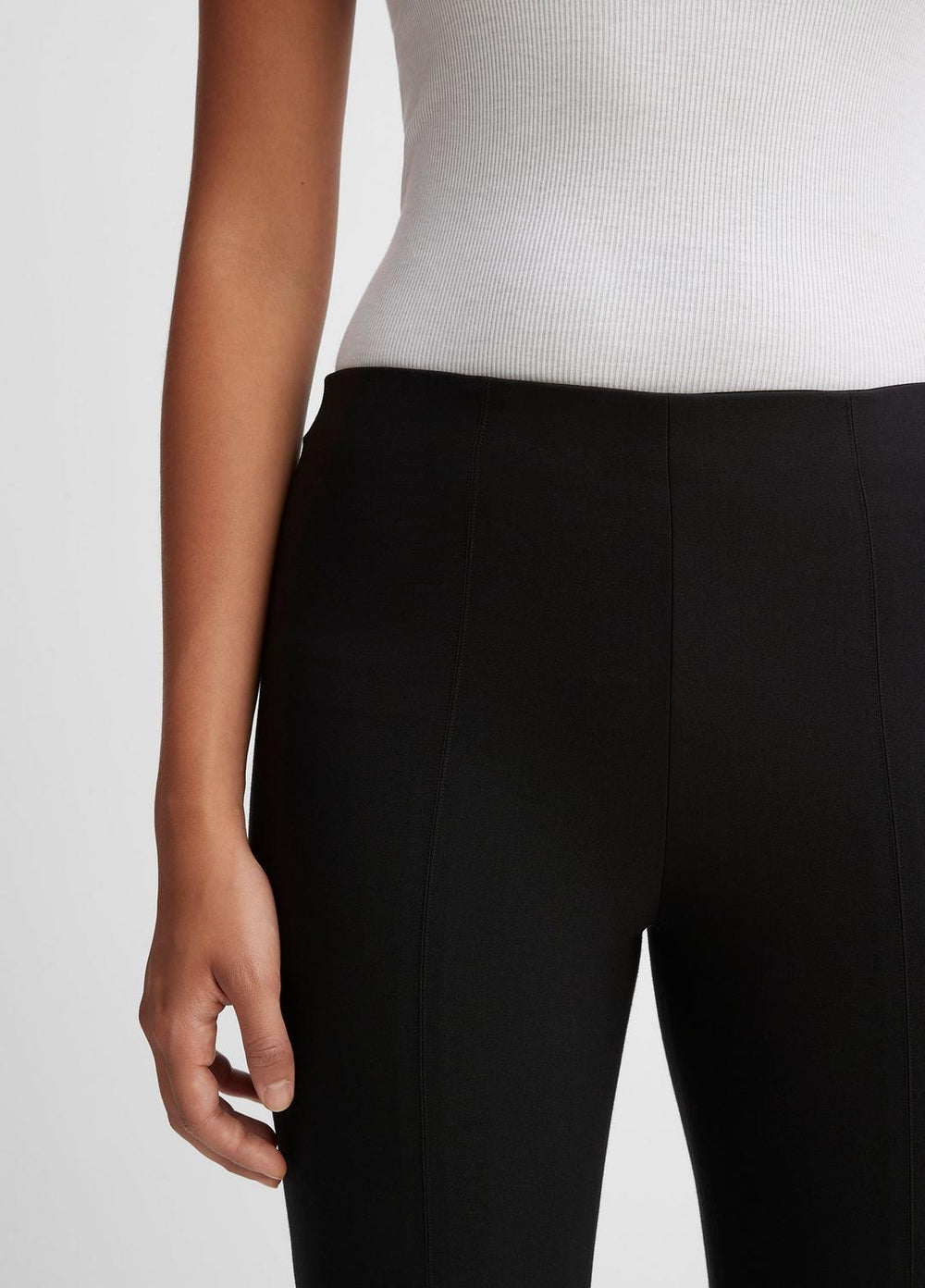 Women's Stitch Front Seam Ponte Legging - BLACK