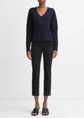 Stretch Suede Split Hem Crop Legging in Leggings - COASTAL BLUE