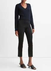 Stretch Suede Split Hem Crop Legging in Leggings - COASTAL BLUE