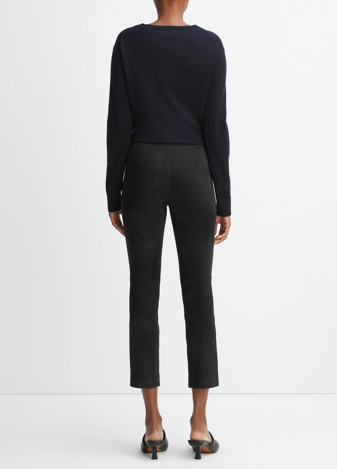 Stretch Suede Split Hem Crop Legging in Leggings - COASTAL BLUE