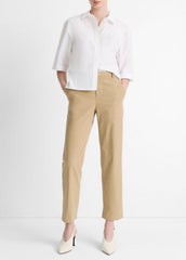 Avery Mid-Rise Italian Stretch-Cotton Chino Pant in Trousers - DESERT