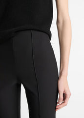 Niki Mid-Rise Pintuck Crop Flare Pant in Trousers - BLACK