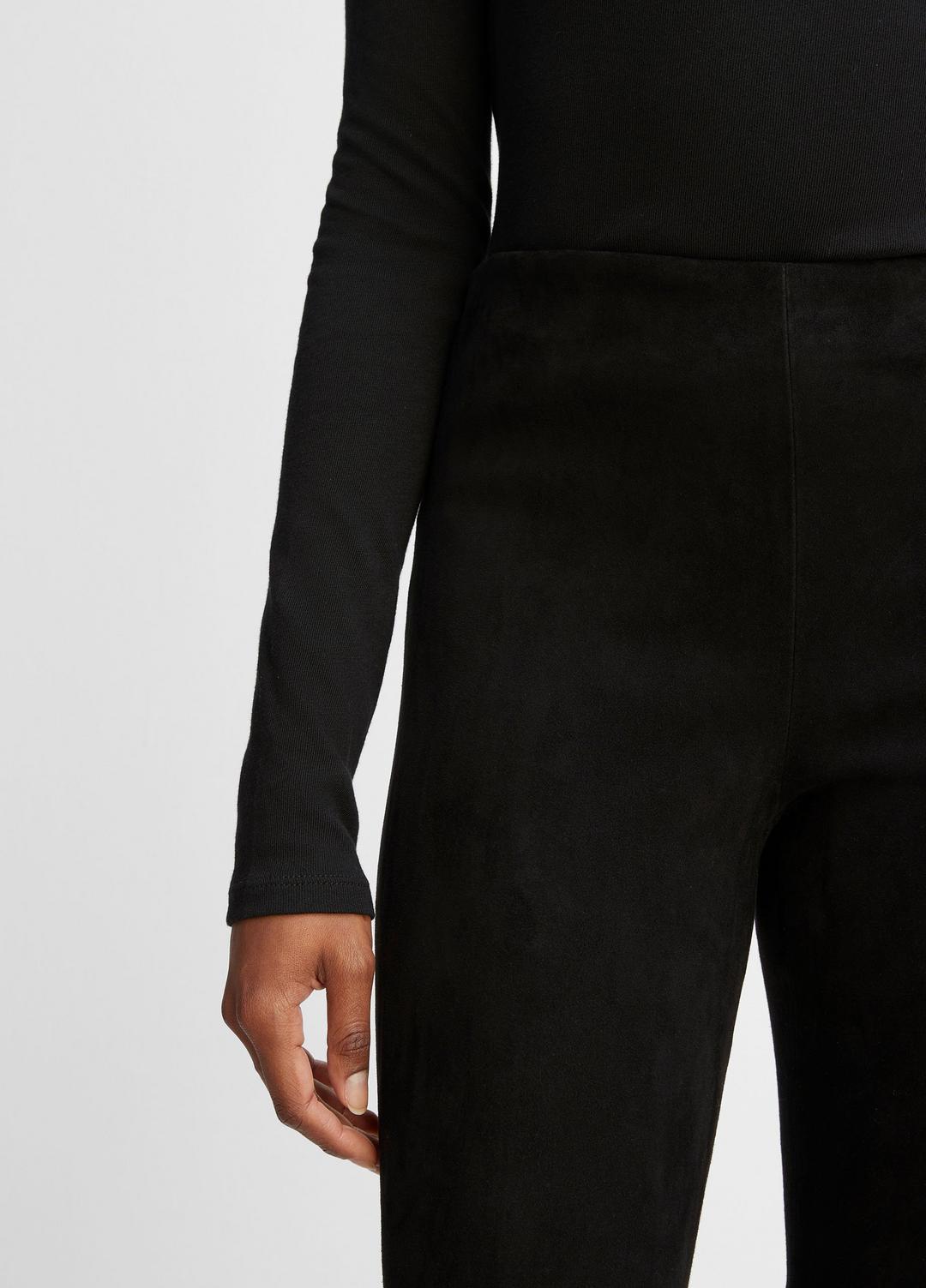 Stretch-Suede Cropped Flare Legging in Leggings - BLACK