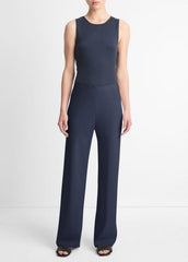 Colette High-Rise Crepe Bias Pant in Trousers - COASTAL BLUE