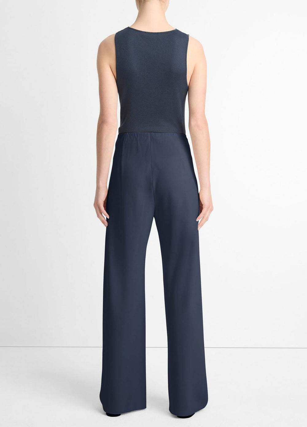 Colette High-Rise Crepe Bias Pant in Trousers - COASTAL BLUE