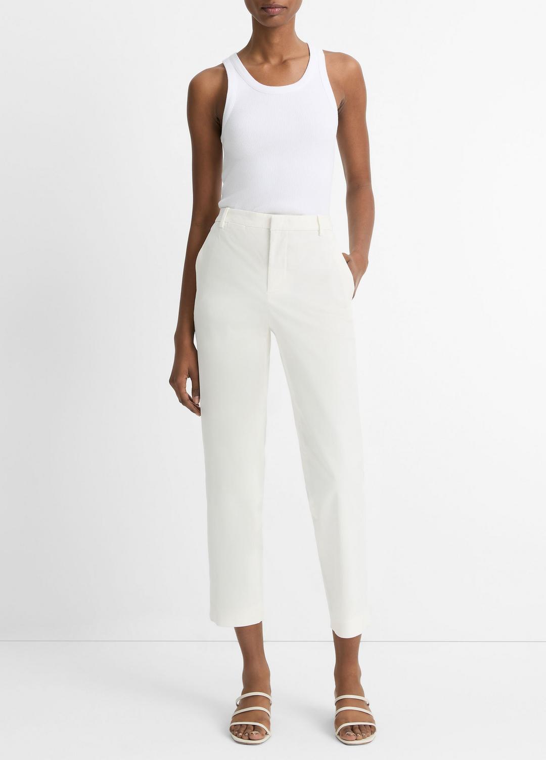 Avery Mid-Rise Italian Stretch-Cotton Chino Pant in Trousers - OFF WHITE