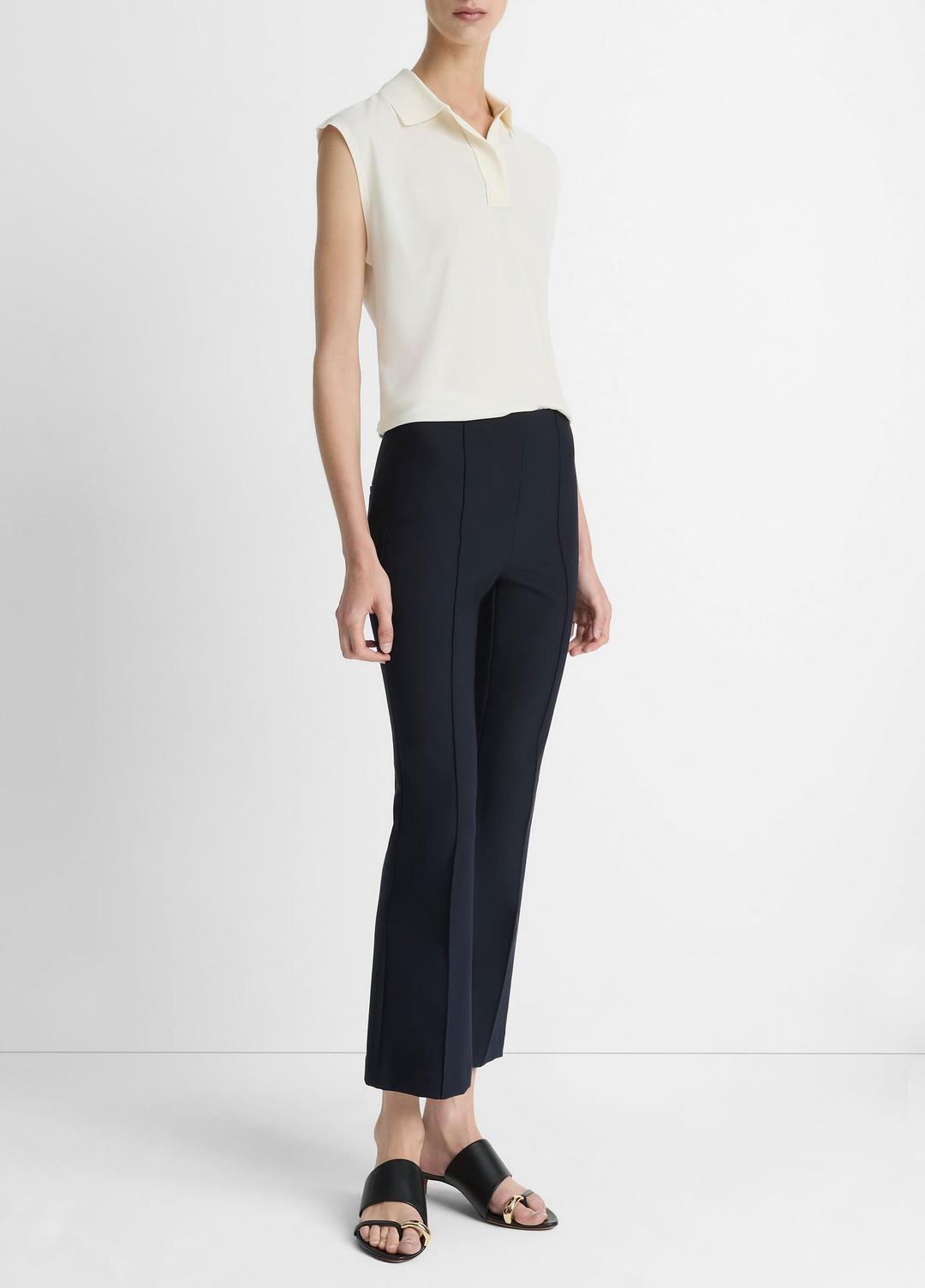 Niki Mid-Rise Pintuck Crop Flare Pant in Pants - COASTAL BLUE