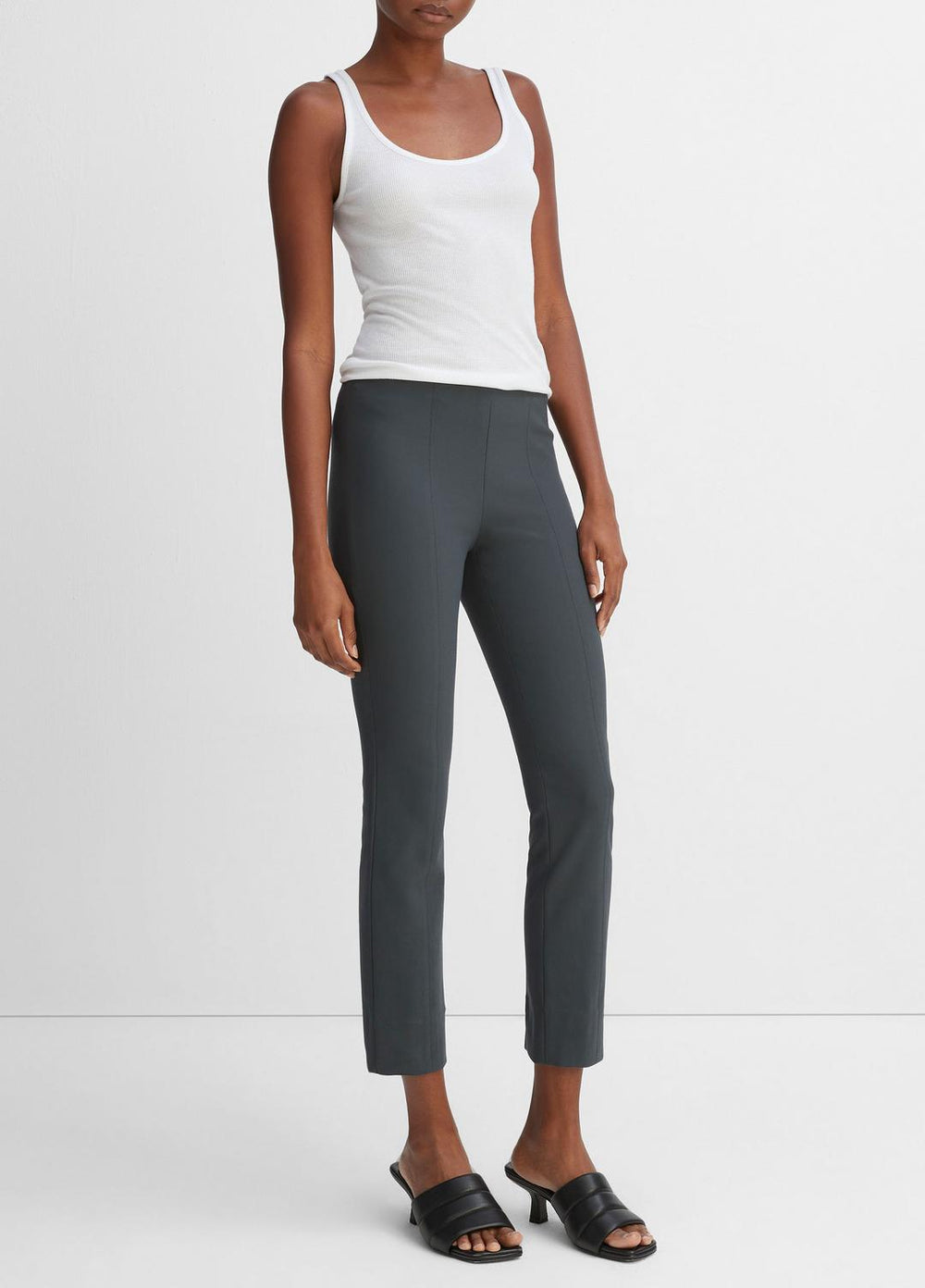 Women's Stitch Front Seam Ponte Legging - DARK GREY