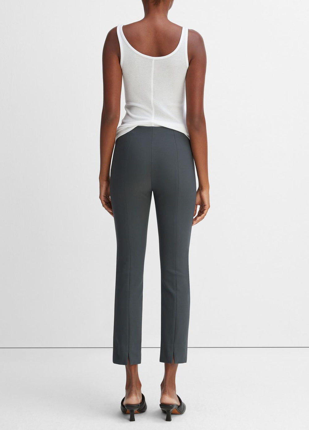 Women's Stitch Front Seam Ponte Legging - DARK GREY