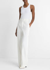 Linen-Blend High-Rise Pull-On Pant in Trousers - OFF WHITE