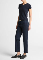 Avery Mid-Rise Italian Stretch-Cotton Chino Pant in Trousers - COASTAL BLUE