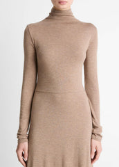 Cozy Jersey Funnel-Neck Long-Sleeve Dress in Dresses - HEATHER DOE