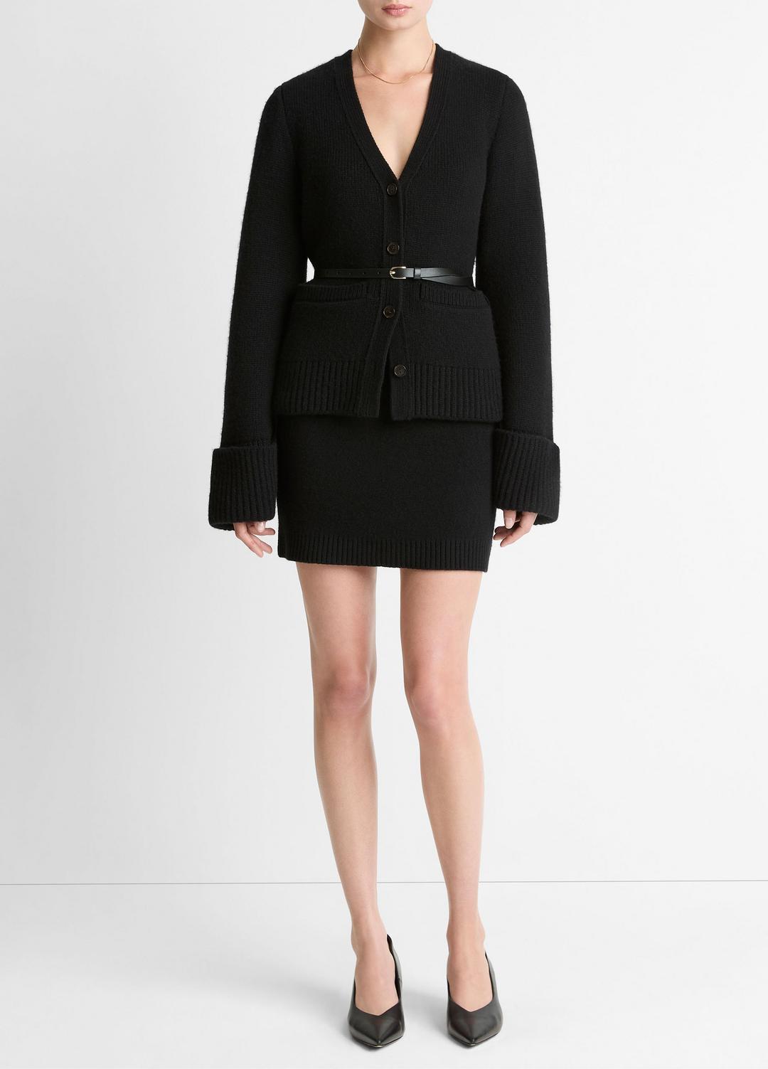 Double-Face Wool & Cashmere-Blend Mini Skirt in Skirts - BLACK