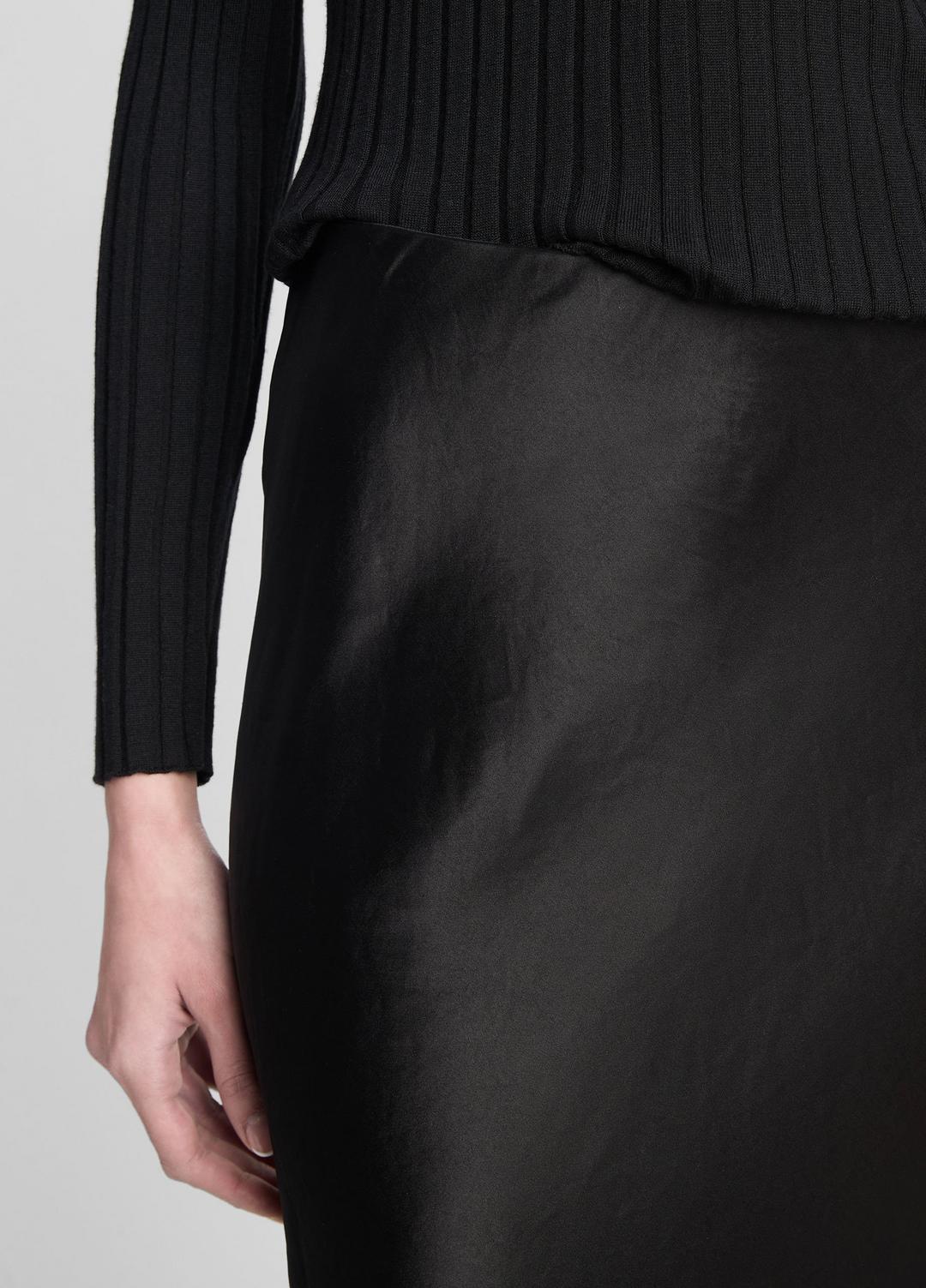 Satin Maxi Skirt in Skirts - BLACK