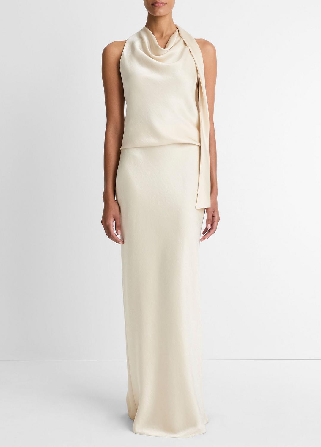 Satin Bias Column Skirt in Skirts - BONA