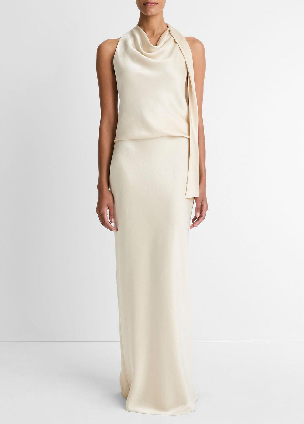 Satin Bias Column Skirt in Skirts - BONA