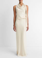 Satin Bias Column Skirt in Skirts - BONA