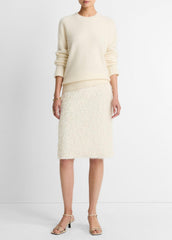 Feathery-Fringe Knee Skirt in Skirts - LIGHT CREAM