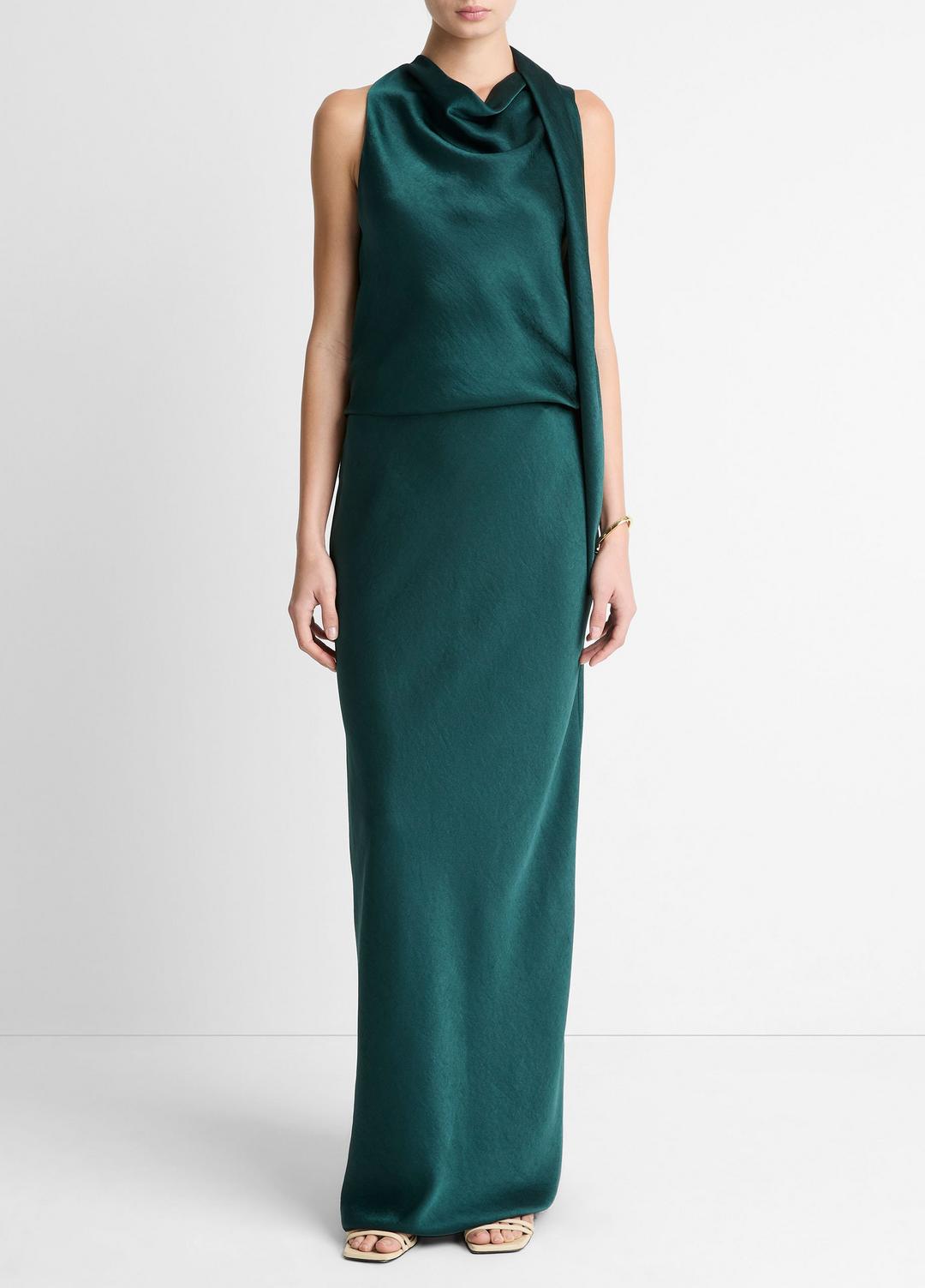 Satin Bias Column Skirt in Skirts - JUNIPER