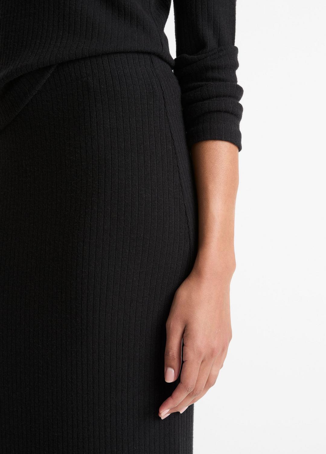 Cozy Rib Midi Skirt in Skirts - BLACK