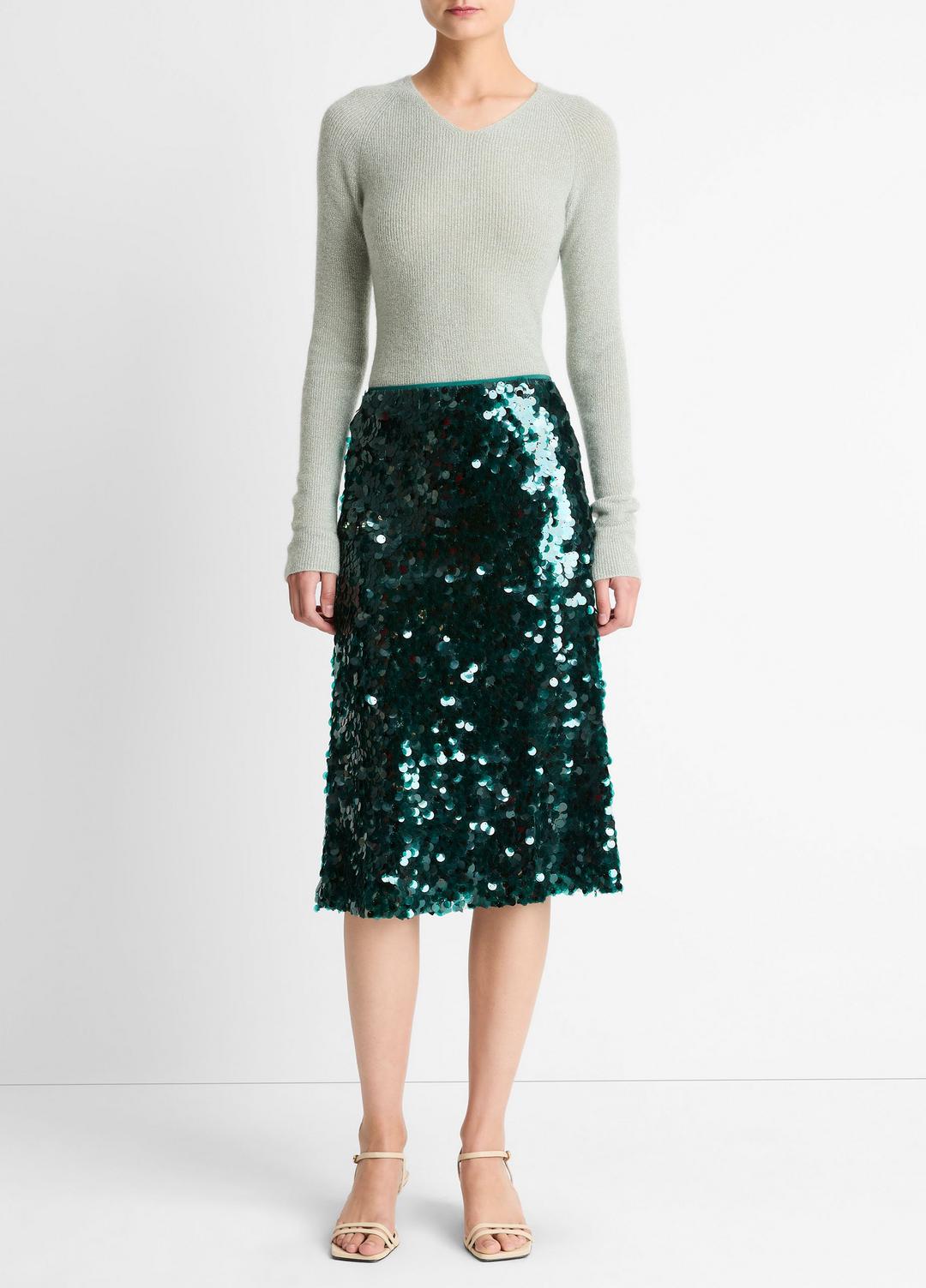 Paillette Bias Skirt in Skirts - JUNIPER