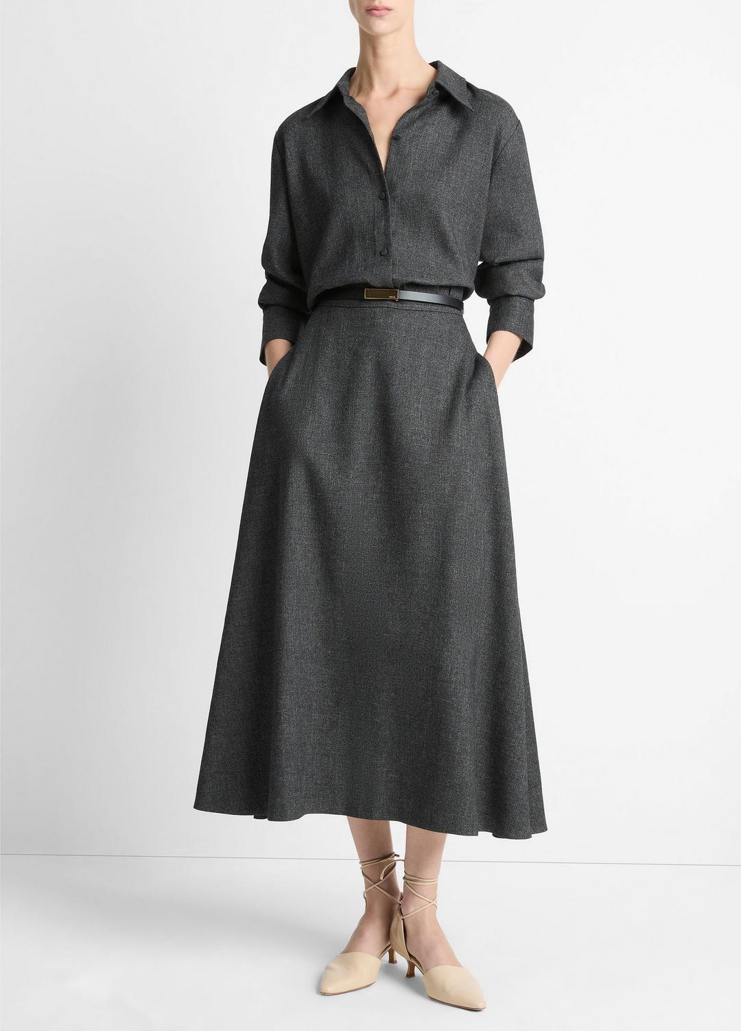 Italian Jaspe Full Skirt in Skirts - MEDIUM HEATHER GREY