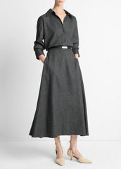 Italian Jaspe Full Skirt in Skirts - MEDIUM HEATHER GREY