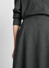 Italian Jaspe Full Skirt in Skirts - MEDIUM HEATHER GREY