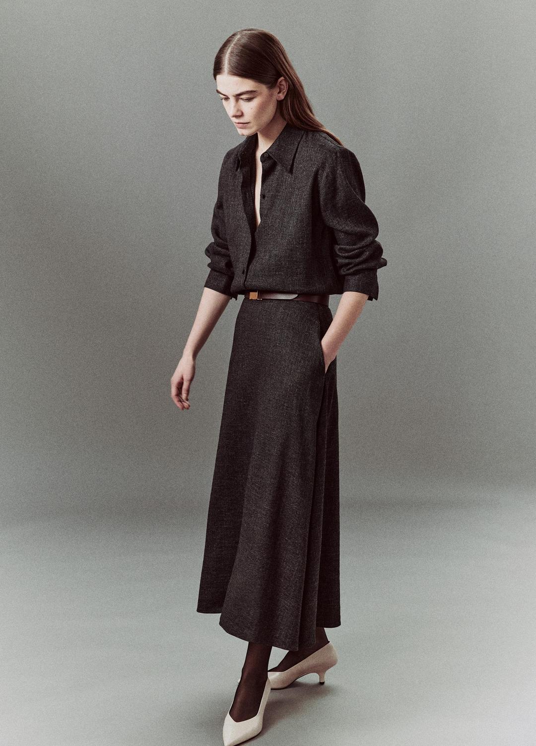 Italian Jaspe Full Skirt in Skirts - MEDIUM HEATHER GREY