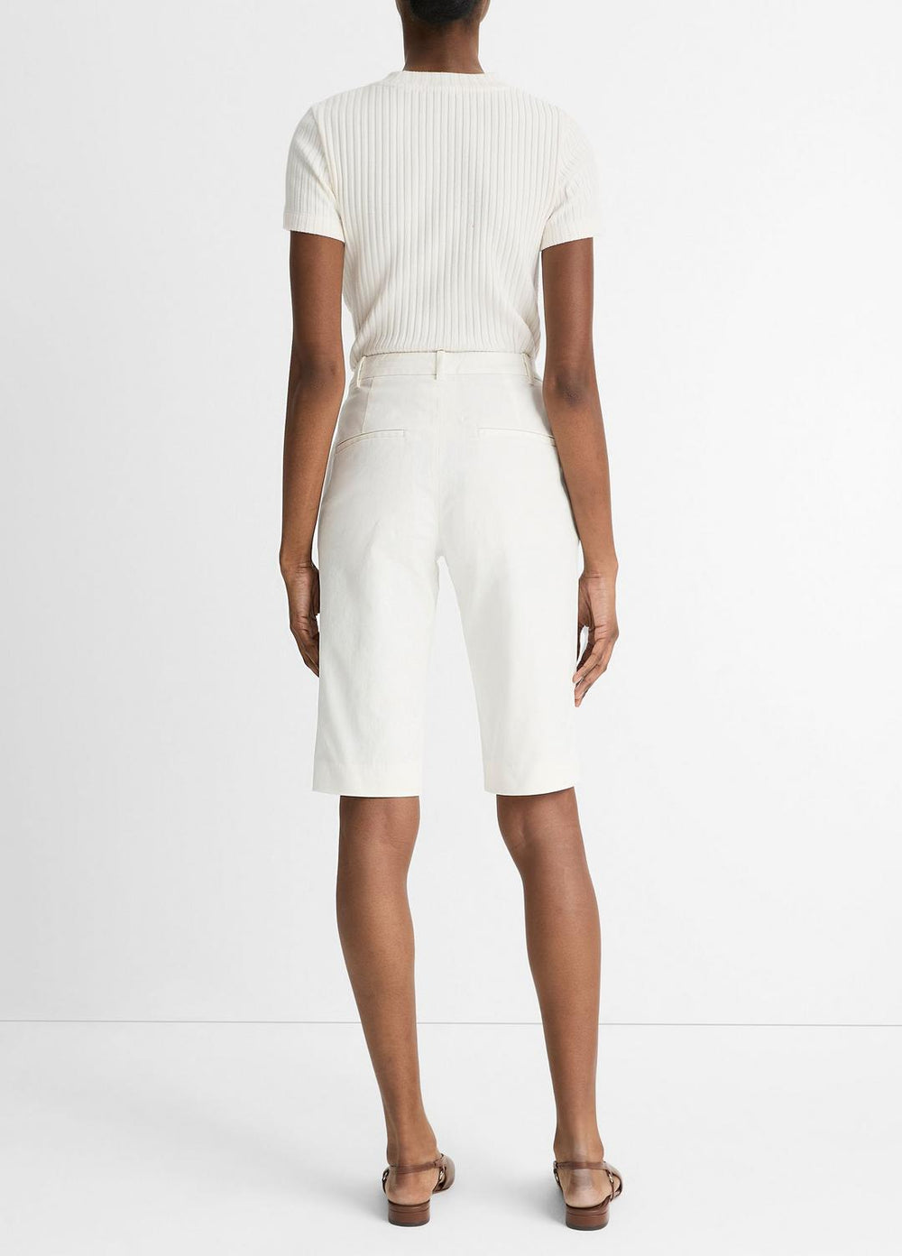 Italian Stretch-Cotton Chino Short in Shorts - OFF WHITE