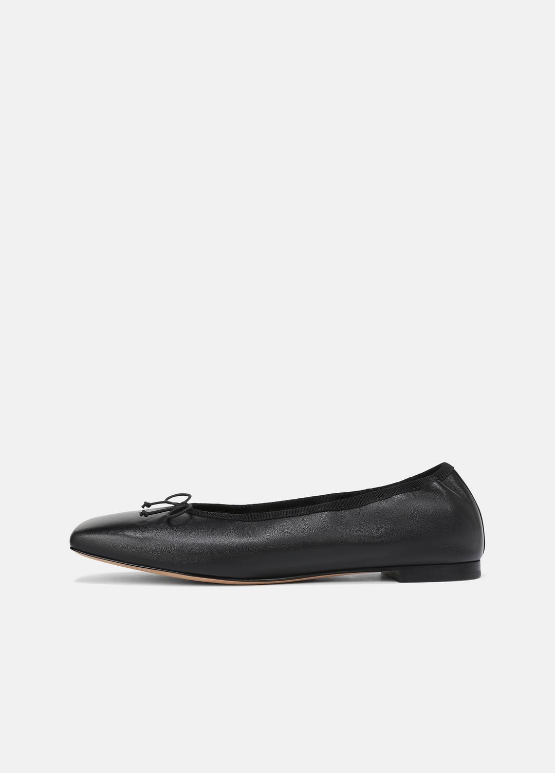 Darla Leather Ballet Flat in Loafers & Flats - BLACK