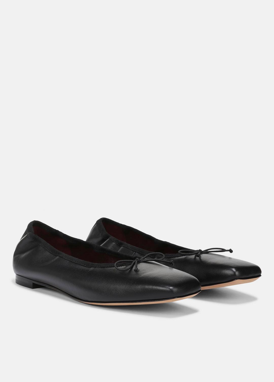 Darla Leather Ballet Flat in Loafers & Flats - BLACK