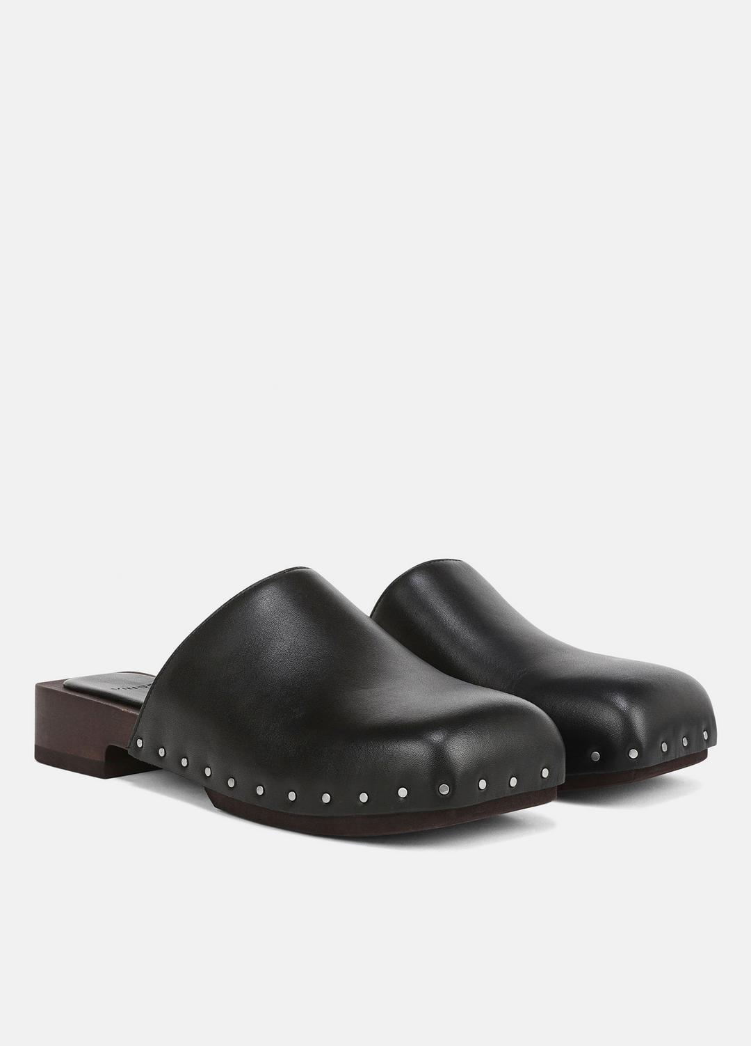 Margarita Leather Clog in Loafers & Flats - BLACK