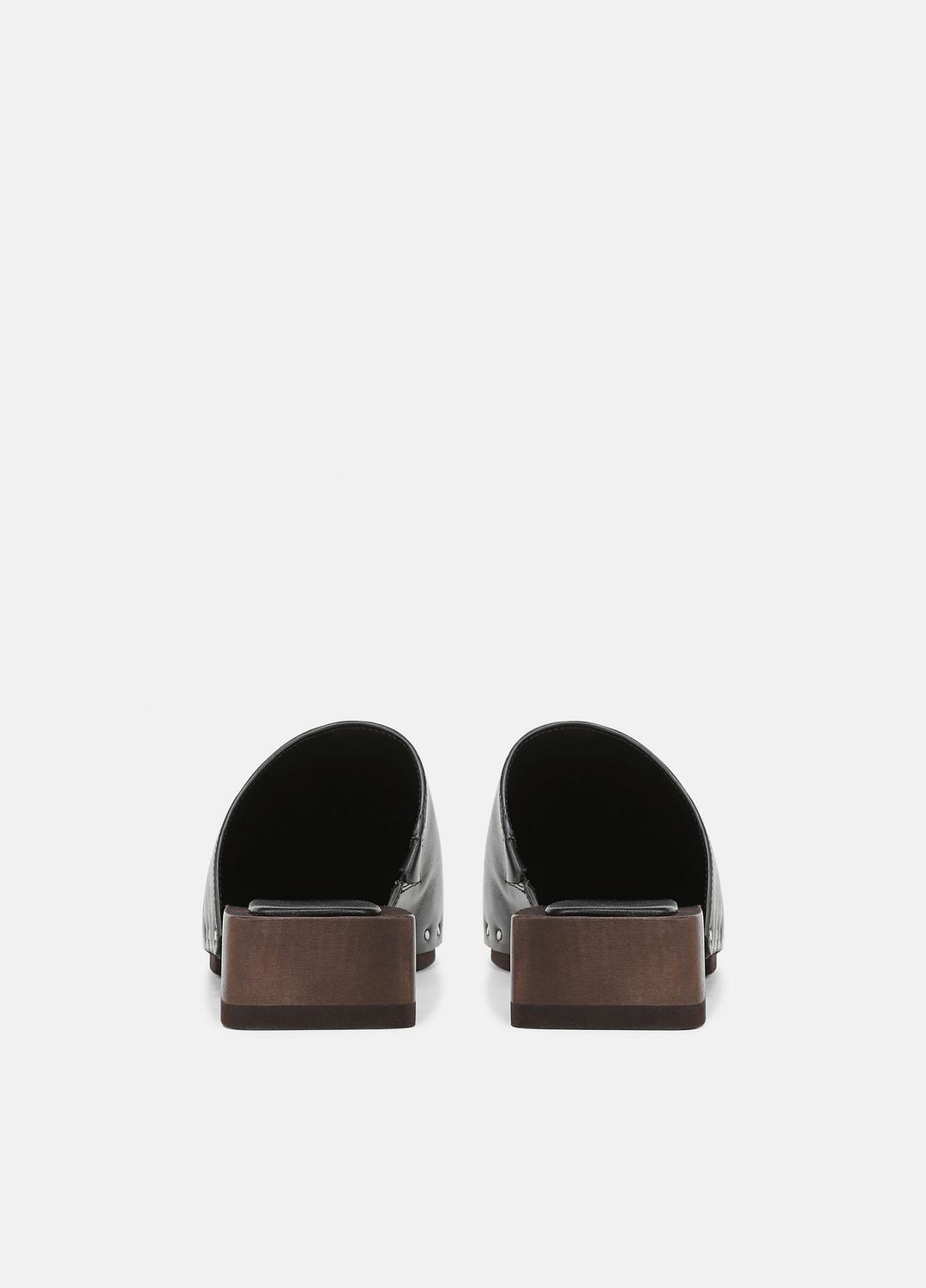Margarita Leather Clog in Loafers & Flats - BLACK
