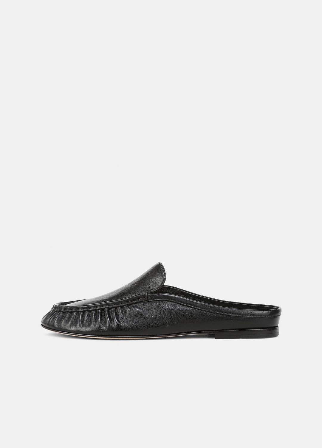 Tevin Leather Mule in Loafers & Flats - BLACK