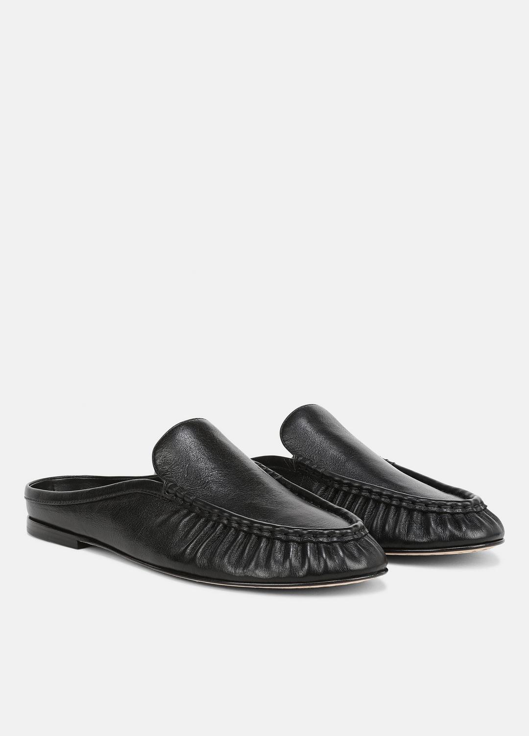 Tevin Leather Mule in Loafers & Flats - BLACK