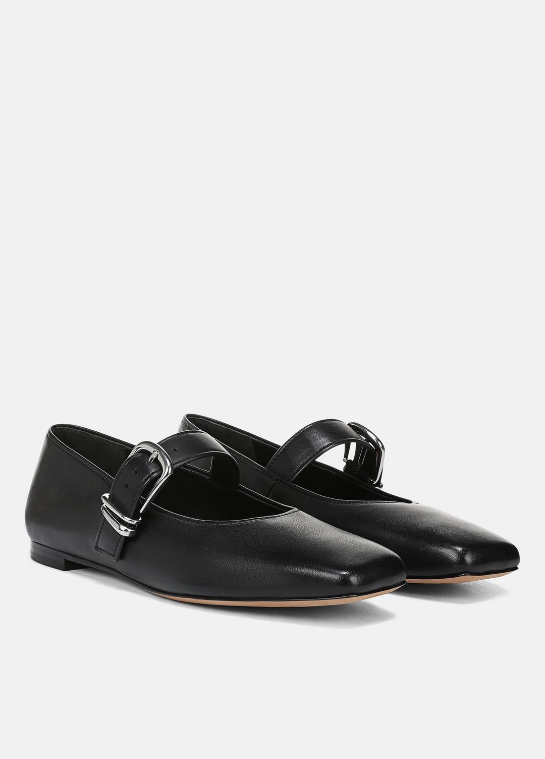 Daniela Leather Mary Jane Flat in Loafers & Flats - BLACK