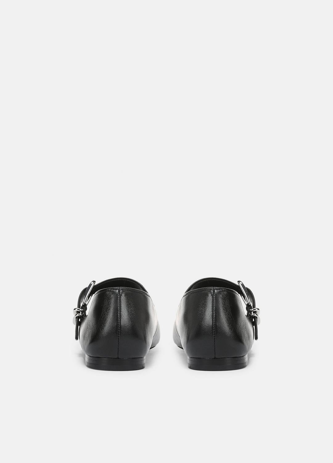 Daniela Leather Mary Jane Flat in Loafers & Flats - BLACK