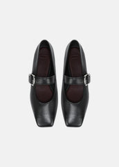 Daniela Leather Mary Jane Flat in Loafers & Flats - BLACK